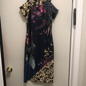 RACHEL Rachel Roy Black Floral Midi Dress